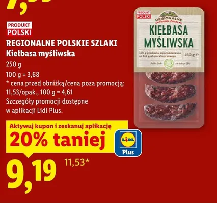Kiełbasa myśliwska 250 g promocja w Lidl