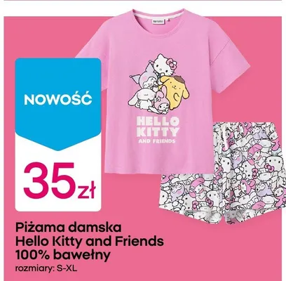 Piżama damska Hello Kitty and Friends 100% bawełny promocja w Pepco