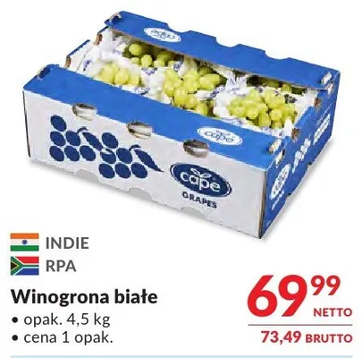 Winogrona białe promocja w Makro
