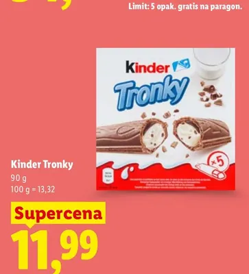 Wafle Kinder Tronky 5-pak promocja w Lidl