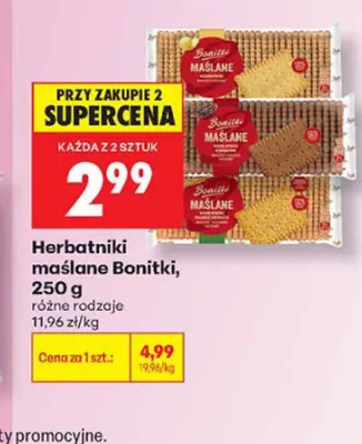 Herbatniki maślane Bonitki promocja w Biedronka