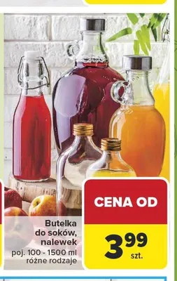 Butelka do soków, nalewek 100-1500ml promocja w Carrefour