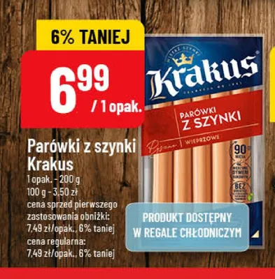 Parówki z szynki Krakus promocja w POLOmarket