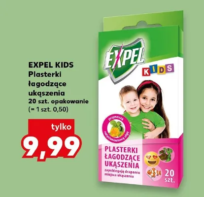 Plasterki łagodzące ukąszenia Expel Kids 20szt promocja w Kaufland