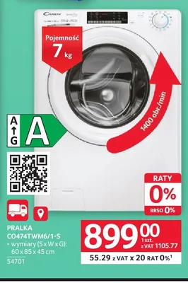 Pralka Candy CO474TWM6/1-S promocja w Selgros
