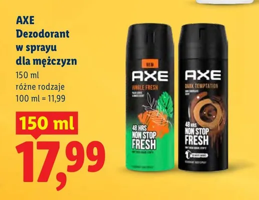 Dezodorant w sprayu dla mężczyzn, różne rodzaje promocja w Lidl