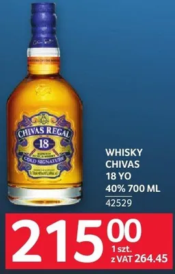 Whisky CHIVAS REGAL 18 YO 40% 700 ML promocja w Selgros