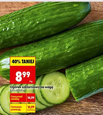 Ogórek szklarniowy na wagę promocja w Biedronka