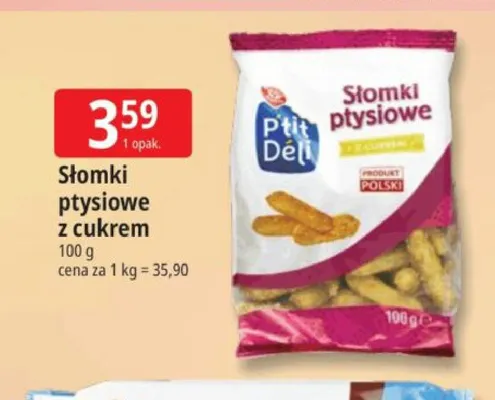 Słomki ptysiowe z cukrem P'tit Déli promocja w Leclerc