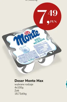Deser Monte Max White Zott 4-pak promocja w Market Point
