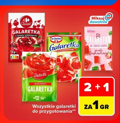 Galaretka o smaku truskawkowym Dr. Oetker promocja w Carrefour Market