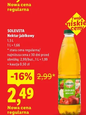 Nektar jabłkowy Solevita promocja w Lidl