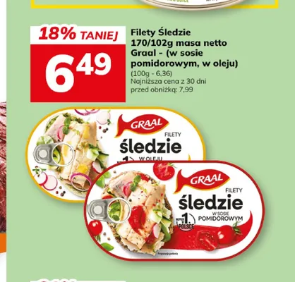 Filety śledziowe Graal w sosie pomidorowym promocja w Hitpol