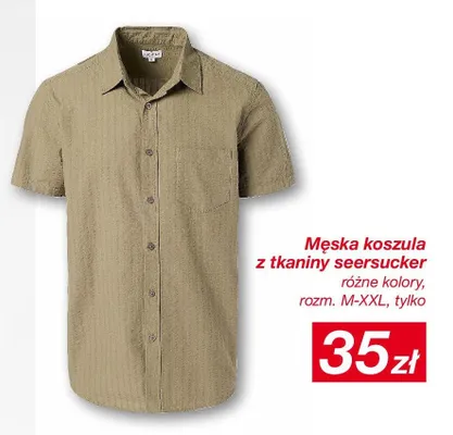 Męska koszula z tkaniny seersucker rozm. M-XXL promocja w KiK