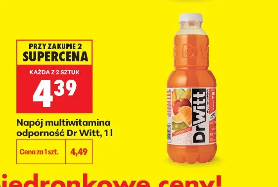 Napój multiwitamina odporność Dr Witt promocja w Biedronka