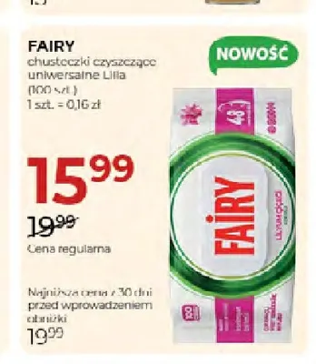 Chusteczki czyszczące uniwersalne Lilla Fairy promocja w Drogerie Jawa