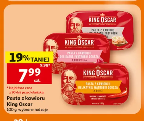 Pasta z kawioru i delikatnej wątróbki dorsza King Oscar promocja w Auchan