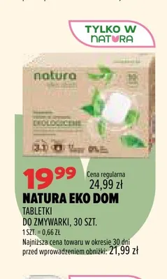 Tabletki do zmywarki Natura Eko Dom promocja w Drogerie Natura