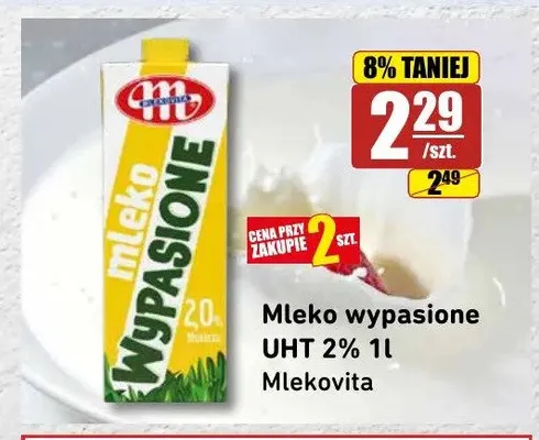 Mleko UHT Wypasione 2% Mlekovita promocja w API Market