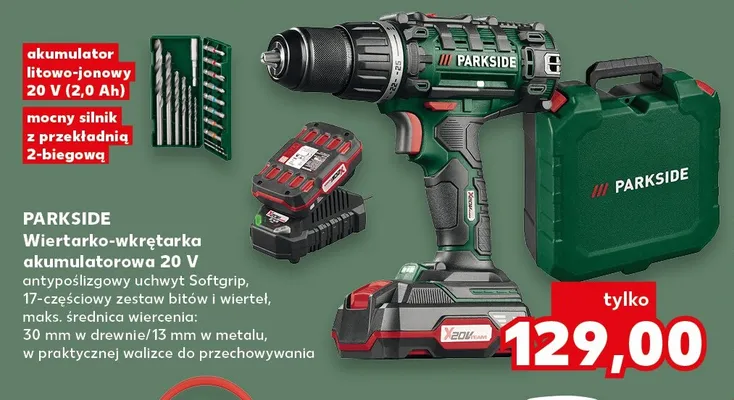 Wiertarko-wkrętarka akumulatorowa Parkside promocja w Kaufland