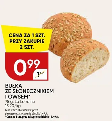 Bułka ze słonecznikiem i owsem promocja w Chata Polska