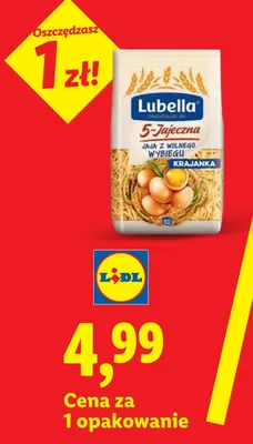 Makaron krajanka 5-jajeczna Lubella promocja w Lidl