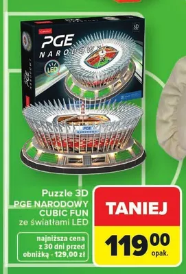 Puzzle 3D PGE NARODOWY CUBIC FUN ze światłami LED promocja w Carrefour Market