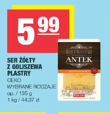 Ser żółty w plastrach z Goliszewa Ceko promocja w SPAR