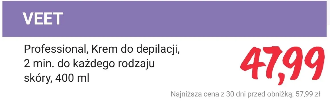 Krem do depilacji Professional promocja w Rossmann