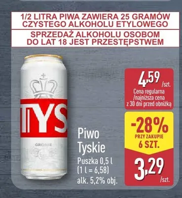 Piwo Tyskie Gronie promocja w Aldi