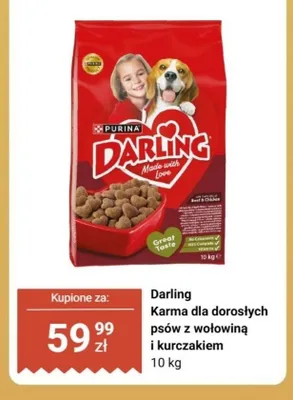 Karma dla dorosłych psów Darling z wołowiną i kurczakiem promocja w Dino