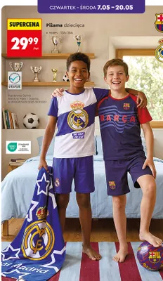 Piżama dziecięca Real Madrid rozm. 134-164 promocja w Biedronka