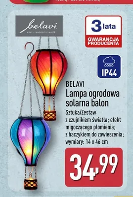 Lampa ogrodowa solarna balon Belavi promocja w Aldi