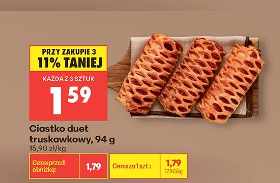Ciastko duet truskawkowy promocja w Biedronka
