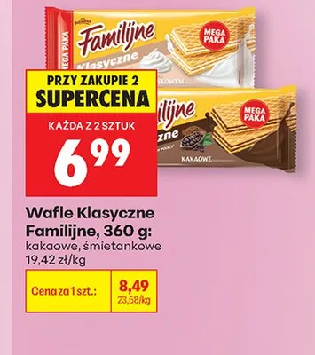 Wafle Klasyczne Familijne kakaowe promocja w Biedronka