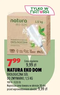 Ekologiczna sól do zmywarki Natura Eko Dom promocja w Drogerie Natura