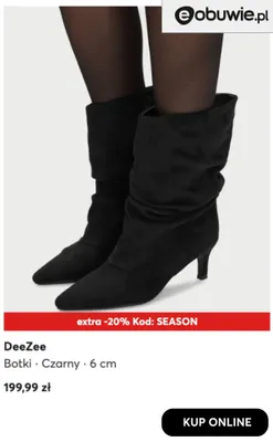 Botki czarne 6 cm DeeZee promocja w eobuwie.pl