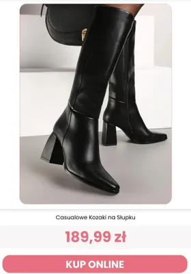 Casualowe Kozaki na Słupku Renee promocja w Renee