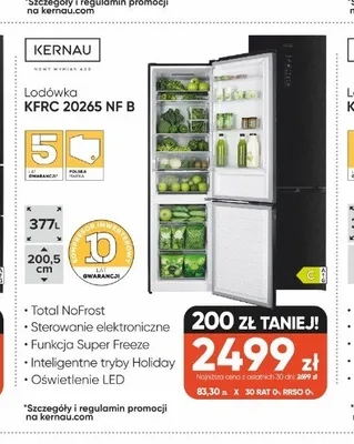 Lodówka Kernau KFRC 20265 NF B promocja w Max Elektro