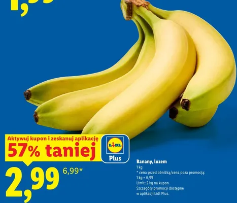 Banany luzem promocja w Lidl