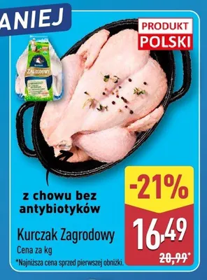 Kurczak Zagrodowy z chowu bez antybiotyków promocja w Aldi