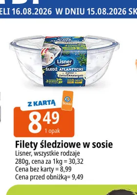 Filety śledziowe w sosie Lisner promocja w Leclerc