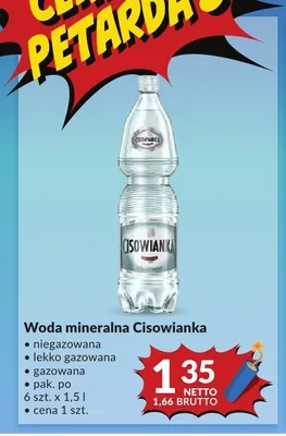 Woda mineralna Cisowianka gazowana promocja w Makro