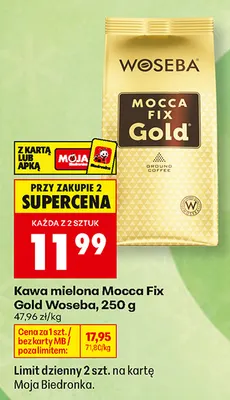 Kawa mielona Mocca Fix Gold Woseba promocja w Biedronka