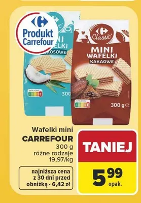 Wafelki mini kokosowe Carrefour Classic promocja w Carrefour
