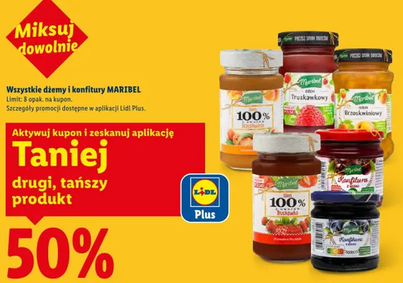 Dżem, konfitura wszystkie rodzaje promocja w Lidl