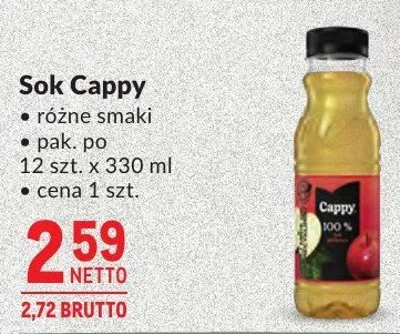 Sok Cappy różne smaki promocja w Makro