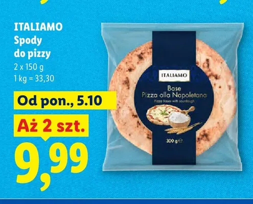 Spody do pizzy Italiamo Base Pizza alla Napoletana 2-pak promocja w Lidl