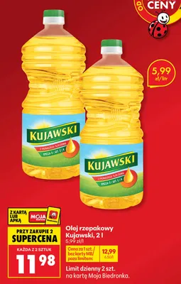 Olej rzepakowy Kujawski promocja w Biedronka