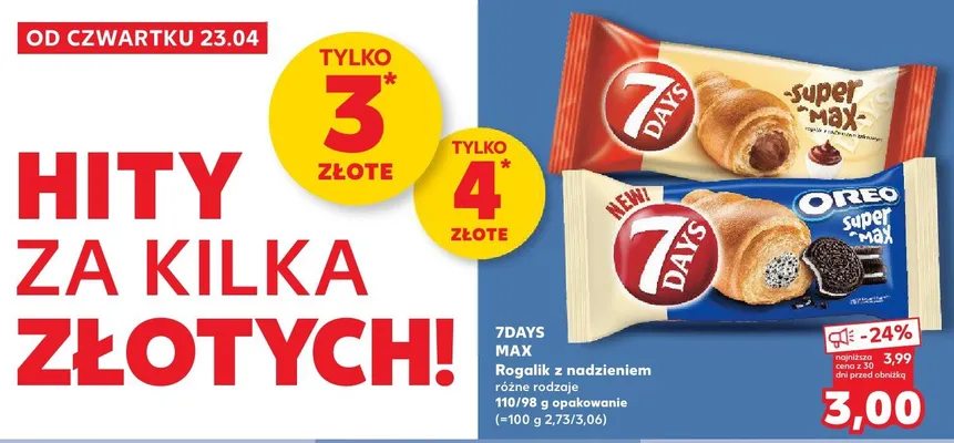 Rogalik z nadzieniem Oreo Super Max 7Days promocja w Kaufland